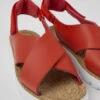 Oruga Red Leather And Textile Sandals For Women 1 Oruga Red Leather And Textile Sandals For Women -MK store K200157 049 DF