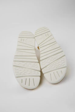 Twins White And Yellow Leather And Textile Sandals For Women -MK store K200157 051 SF