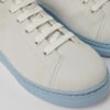 Runner Up White And Blue Non-dyed Leather Sneakers For Women -MK store K200508 079 DF
