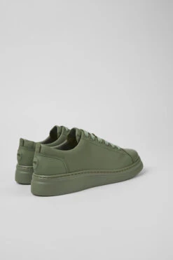 Runner Up Green Leather Sneakers For Women -MK store K200508 081 TF