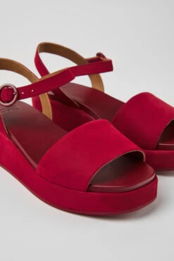 Misia Burgundy Nubuck Sandals For Women