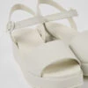 Misia White Leather Sandals For Women -MK store K200564 038 DF
