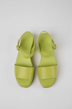 Misia Green Leather Sandals For Women -MK store K200564 039 CF