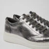 Runner Up Gray Metallic Leather Sneakers For Women -MK store K200645 056 DF