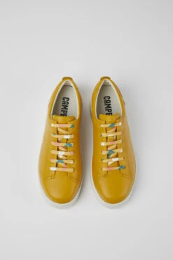 Runner Up Yellow Leather Sneakers For Women -MK store K200645 061 CF