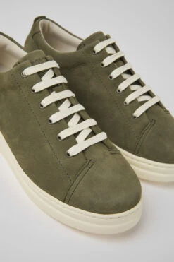 Runner Up Green Nubuck Sneakers For Women