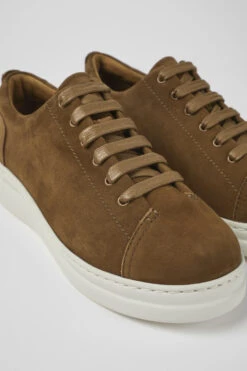 Runner Up Brown Nubuck Sneakers For Women