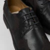 Twins Black Leather Shoes For Women