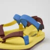 Match Yellow, Blue, And Burgundy Sandals For Women