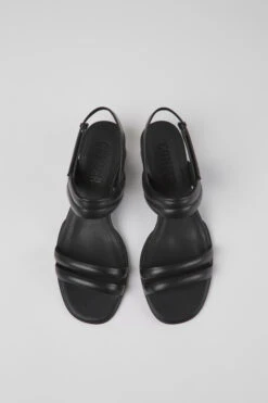 Katie Black Leather Sandals For Women -MK store K201021 005 CF