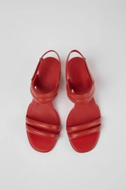 Katie Red Leather Sandals For Women -MK store K201021 006 CF