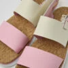 Oruga White And Pink Leather Sandals For Women