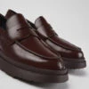 Walden Burgundy Leather Loafers For Women -MK store K201116 020 DF