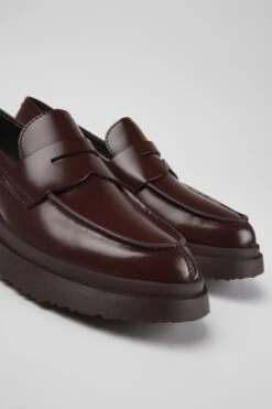 MK store 16 Walden Burgundy Leather Loafers For Women