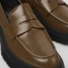 Walden Brown Leather Loafers For Women -MK store K201116 025 DF