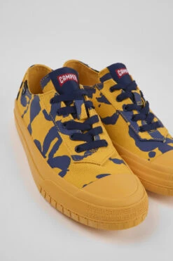 Camaleon Orange And Blue Recycled Cotton Sneakers For Women