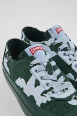 Camaleon Green And Blue Recycled Cotton Sneakers For Women