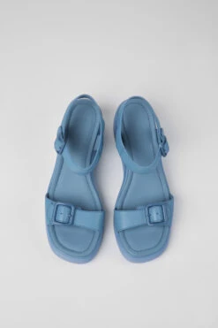 Kaah Blue Leather Sandals For Women -MK store K201214 014 CF