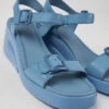 Kaah Blue Leather Sandals For Women -MK store K201214 014 DF