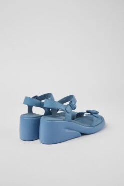 Kaah Blue Leather Sandals For Women -MK store K201214 014 TF