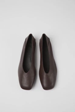 Casi Myra Brown Leather Ballerinas For Women -MK store K201253 020 CF