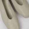 Casi Myra Gray Leather Ballerinas For Women -MK store K201253 021 DF