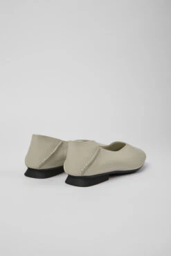 Casi Myra Gray Leather Ballerinas For Women -MK store K201253 021 TF