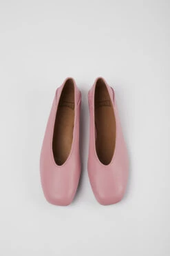 Casi Myra Pink Leather Ballerinas For Women -MK store K201253 022 CF