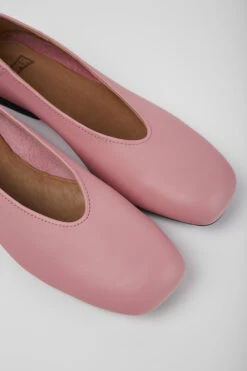 Casi Myra Pink Leather Ballerinas For Women -MK store K201253 022 DF
