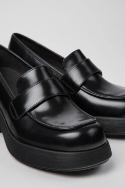 Thelma Black Leather Shoes For Women