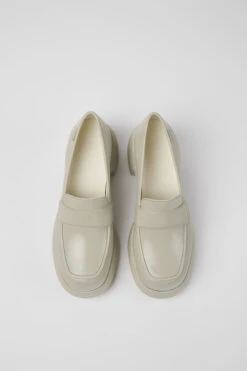 Thelma Gray Leather Shoes For Women -MK store K201292 013 CF