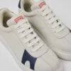 Twins White Non-dyed Leather Sneakers For Women