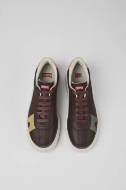 Twins Brown Leather And Nubuck Sneakers For Women -MK store K201311 031 CF