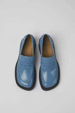 Taylor Blue Leather Loafers For Women -MK store K201320 010 CF