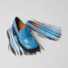 Taylor Blue Leather Loafers For Women -MK store K201320 010 MM