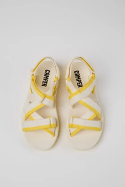 Match White And Yellow Recycled PET Sandals For Women -MK store K201325 004 CF