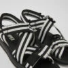 Match Black And White Textile Sandals For Women -MK store K201325 005 DF