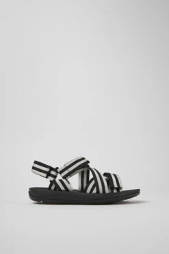Match Black And White Textile Sandals For Women -MK store K201325 005 LF