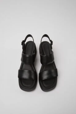 Kaah Black Leather Sandals For Women -MK store K201352 003 CF