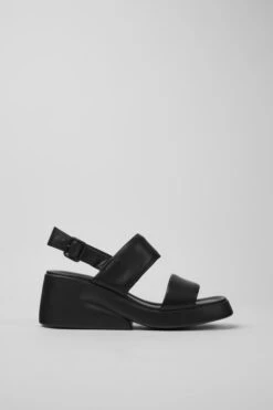 Kaah Black Leather Sandals For Women -MK store K201352 003 LF