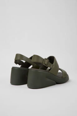 Kaah Green Leather Sandals For Women -MK store K201352 007 TF