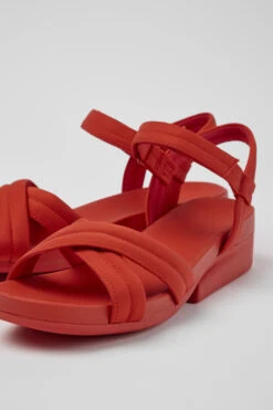 Minikaah Red Recycled PET And Nylon Sandals For Women