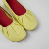 Right Yellow Leather Ballerina Flats For Women -MK store K201364 004 DF