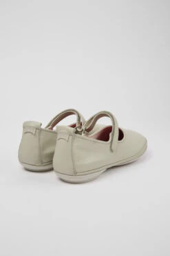 Right Gray Leather Ballerinas For Women -MK store K201365 017 TF