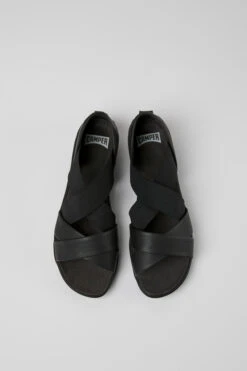 Right Black Leather Sandals For Women -MK store K201367 001 CF