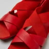 Right Red Leather Sandals For Women