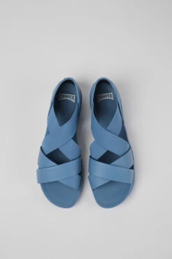 Right Blue Leather Sandals For Women -MK store K201367 005 CF