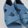 Right Blue Leather Sandals For Women