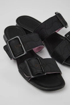 Casi Myra Black Recycled PET Sandals For Women