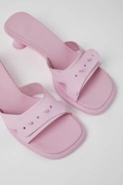 Dina Pink Leather Sandals For Women